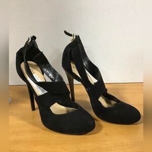 Elegant Guess Black Strappy Heels